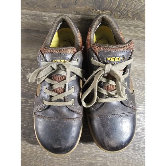 Keen Destin low ASTM F2413-11 Steel Toe EH Rated Two Tone Brown Lace Up Sz 9 - Picture 3 of 9